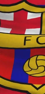 Vibrant FC crest wallpaper with red, blue, and yellow colors.