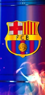 FC Barcelona crest with vibrant colors for mobile wallpaper.