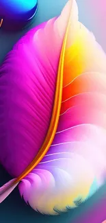 Colorful feather design with vibrant hues.