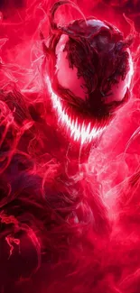 Fiery character with glowing red aura in striking wallpaper design.