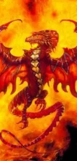 Fiery dragon image with vibrant flames.