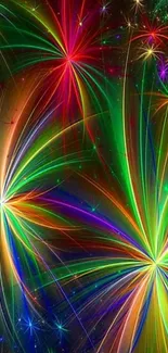 Colorful fireworks abstract mobile wallpaper with vibrant designs.