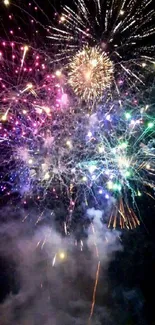 Colorful fireworks display lighting up the night sky, perfect for festive occasions.