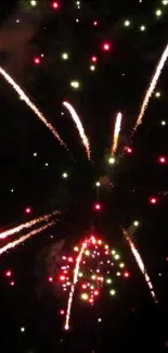 Colorful fireworks exploding against a dark sky.