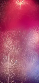 Vibrant fireworks display with colorful, celebratory bursts in the night sky.