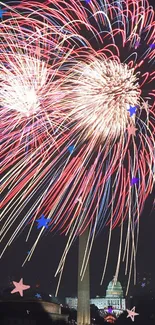 Vibrant fireworks display with colorful explosions in the night sky.