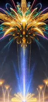 Vibrant mobile wallpaper featuring a stunning fireworks display in the night sky.