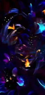 Vibrant floral abstract phone wallpaper