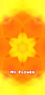 Yellow and orange abstract floral mobile wallpaper with vibrant design.