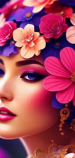 Expressive floral portrait with vivid colors and intricate details.