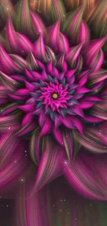 Vibrant pink and purple floral abstract mobile wallpaper.