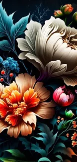 Vibrant artistic floral design wallpaper