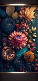 Vibrant floral art with intricate colorful design.