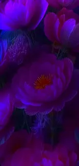 Vibrant purple flowers mobile wallpaper.