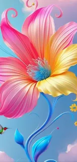 Colorful fantasy flower with vibrant petals.