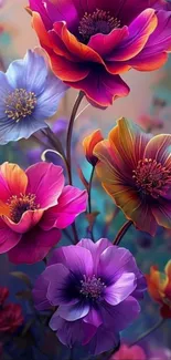 Colorful flower wallpaper with vibrant blossoms.