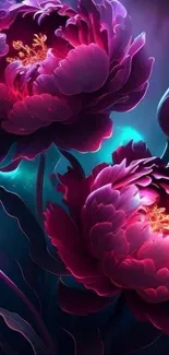 Vibrant floral fantasy mobile wallpaper with colorful blossoms.
