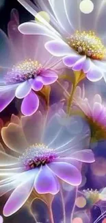 Vibrant floral wallpaper with whimsical flowers.