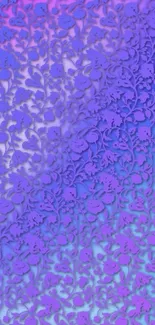 Floral wallpaper with purple and blue gradient design.