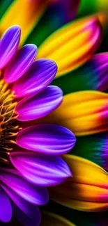 Vibrant, colorful flower petals close-up.