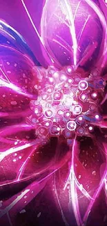 Vibrant purple and pink flower digital art wallpaper.