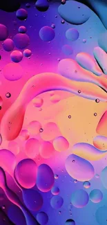 Vibrant neon fluid art wallpaper with swirling colors and abstract patterns.