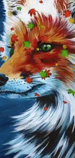 Vibrant fox art wallpaper with colorful design.