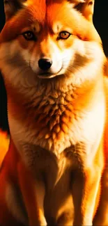 Close-up of a majestic fox with vibrant orange tones.