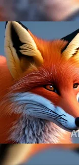 Vibrant depiction of a fox with striking orange fur in a digital art style.