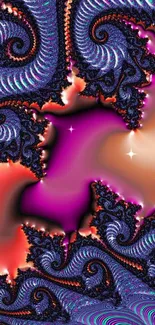 Vibrant fractal art wallpaper with magenta hues