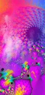 Vibrant fractal pattern wallpaper with psychedelic colors.