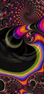 Vibrant fractal art wallpaper with swirling abstract patterns.