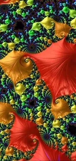 Intricate fractal art with vibrant colors and spirals.
