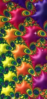 Vibrant fractal art with vivid colors and intricate abstract patterns.