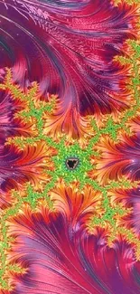 Vibrant colorful fractal art wallpaper with intricate patterns and swirls.