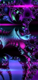 Vibrant fractal art with purple hues.