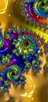 Vibrant fractal art wallpaper with colorful spirals.