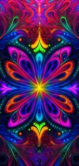 Colorful fractal art wallpaper with vibrant patterns