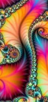 Vibrant fractal art with colorful swirls and intricate patterns.