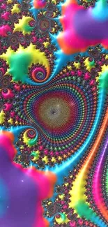 Vibrant fractal art with spirals and colorful abstract patterns.