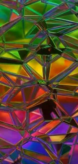 Colorful fractal pattern with iridescent geometric shapes.