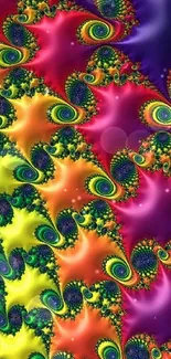 Colorful fractal rainbow mobile wallpaper.