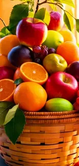 Basket filled with vibrant fresh fruits.
