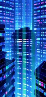 Futuristic cityscape with vibrant neon lights.