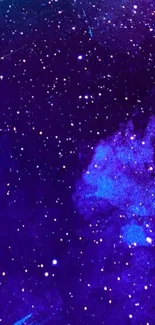 Purple and blue nebula with stars mobile wallpaper