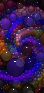 Vibrant galaxy-inspired bubble art with colorful spheres.