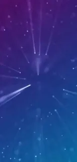 Vibrant purple and blue galaxy burst wallpaper with stars.