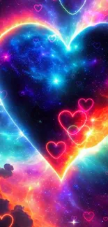 Vibrant galaxy heart with cosmic colors.