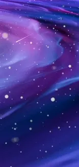 Vibrant purple galaxy with stars and swirls for mobile wallpaper.