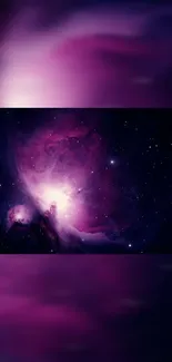 Vibrant purple galaxy wallpaper with stars.